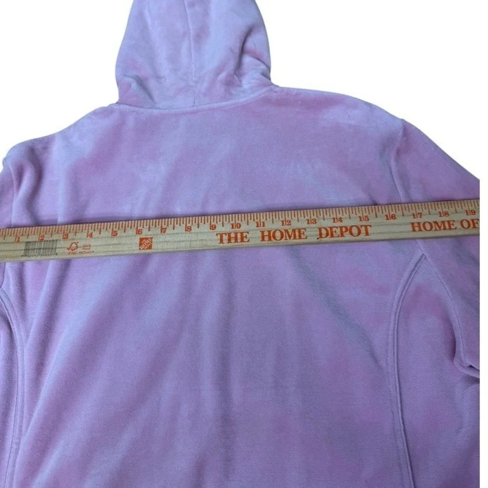 Saks Fifth Ave Pink Velour Tracksuit Set Zip Up Hoodie & Pants Y2K Loungewear